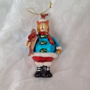 The North Face Festive Cat Ornament - Blue and Red